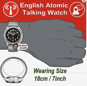 1100 - Atomic English Talking unisex Watch with Loud Alarm