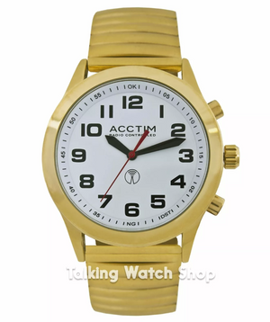 Acctim Men's Radio Controlled Watch with Expanding Strap, Gold