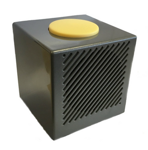 CC36 - Gray Cube Talking Clock BIG Yellow Button with Alarm and Volume Control