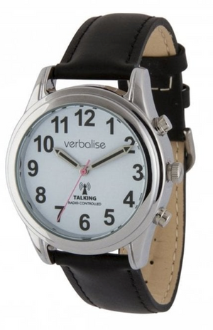 VLRC-209 - Ladies Silver Radio Controlled Talking Watch with Date and Alarm