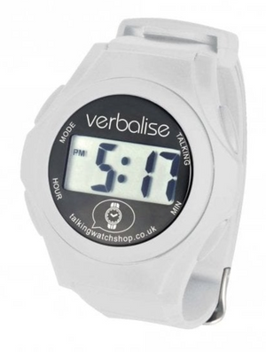 VTALK02 Unisex Digital Talking Watch, White