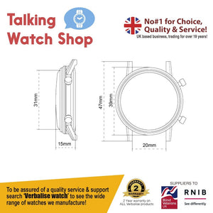 VBK91-EBK Radio Controlled Talking Watch with Date and Alarm