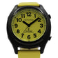 VBK93-SUN Unisex Easy-See Yellow Face Radio Controlled Talking Watch with Date, Alarm, Genuine Leather Yellow Strap