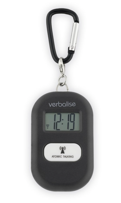 VK-Black Talking Clock-Keychain, Daily Medication Reminder Alarms Cl