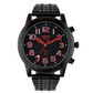 Mens Urban Talking Watch with Black Leather Pin or Expanding Strap