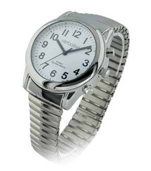 Classic style mens radio controlled talking watch with 8 alarms