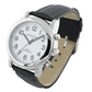 Classic style mens radio controlled talking watch with 8 alarms