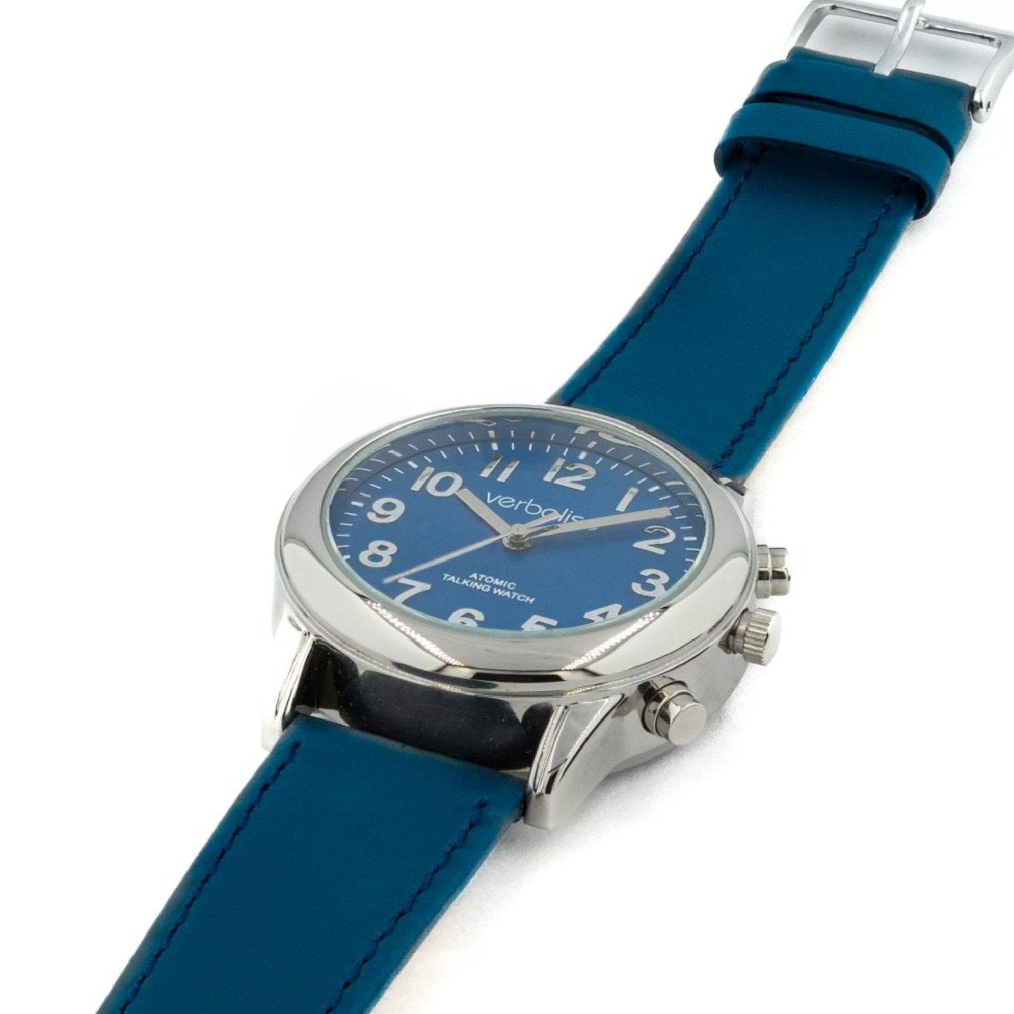 Men s Radio Controlled Talking Watch with Date Alarms stylish blue d