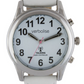 Ladies Talking Watch VLRC-209LW with white leather watch strap