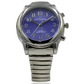 Men's Radio Controlled Talking Watch with Date, Alarms, stylish blue dial