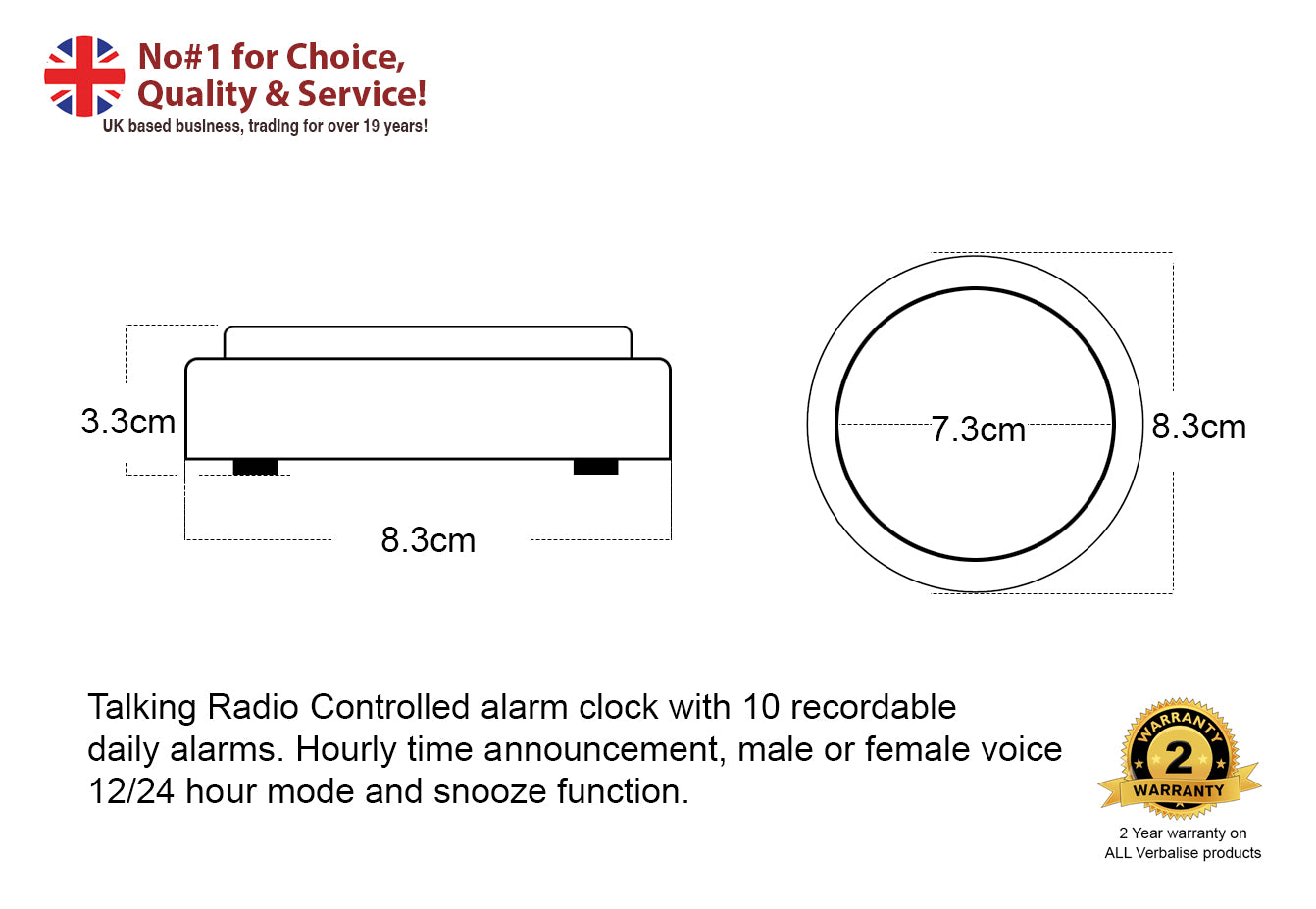 VTC-04 10 daily recordable alarms - specifications