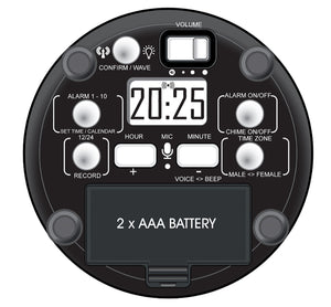 VTC-04R Radio controlled talking clock with recordable daily alarms